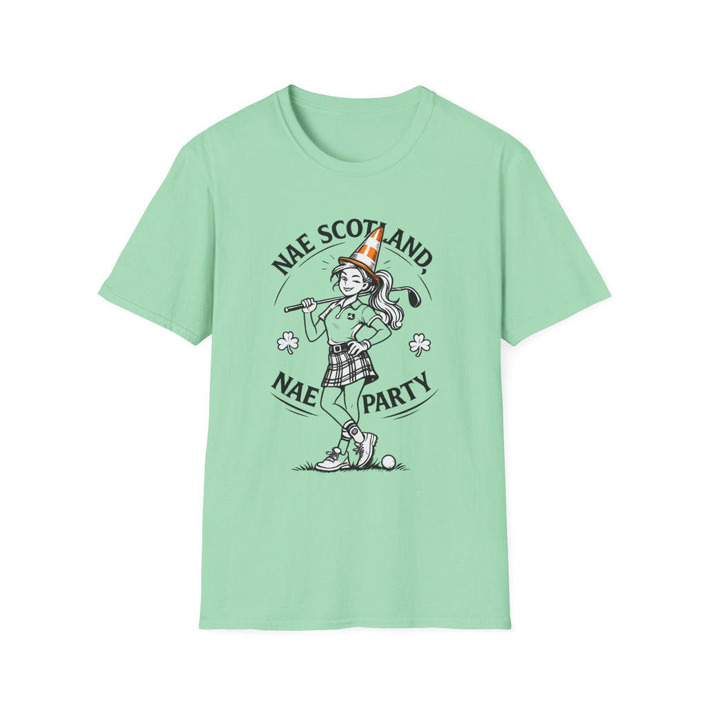 Copy of Nae Scotland, Nae Party – Highland Lass Cone Golfer T-Shirt