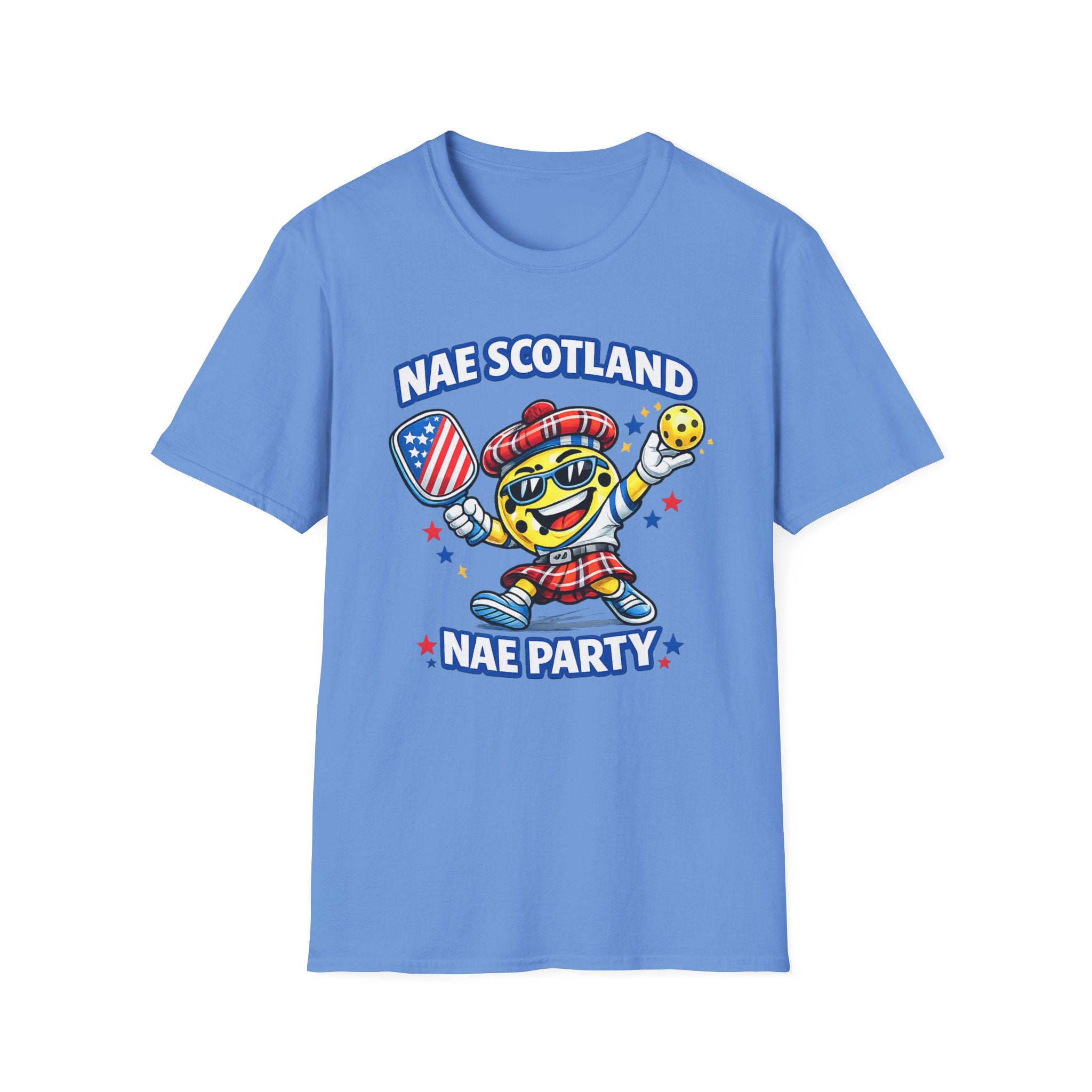 Copy of Nae Scotland, Nae Party – Tartan Pickleball Mascot T-Shirt