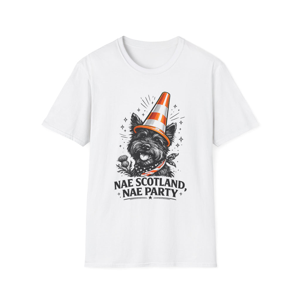 Nae Scotland, Nae Party – Scottish Terrier Cone T-Shirt