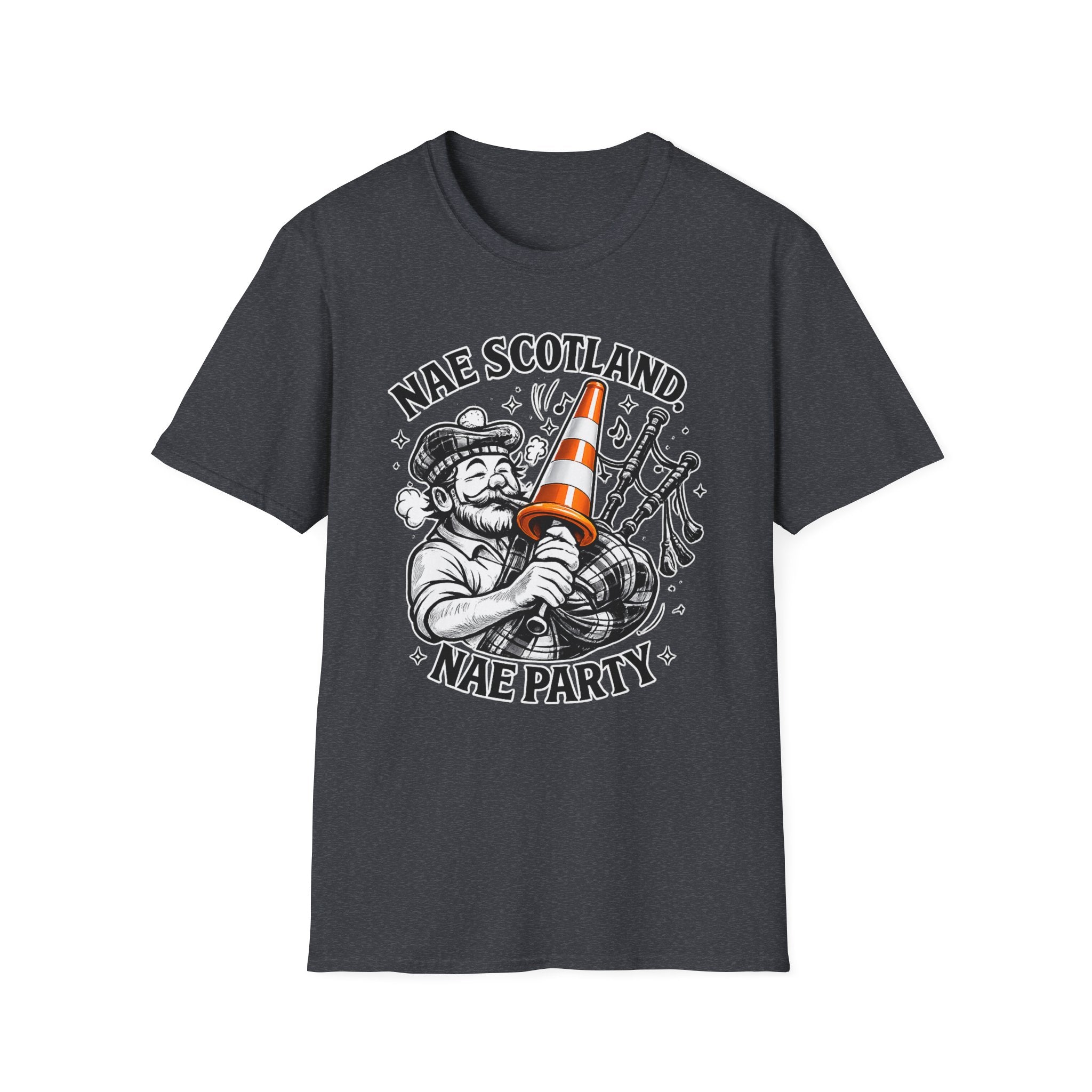 Nae Scotland, Nae Party – Scottish Bagpiper Cone T-Shirt