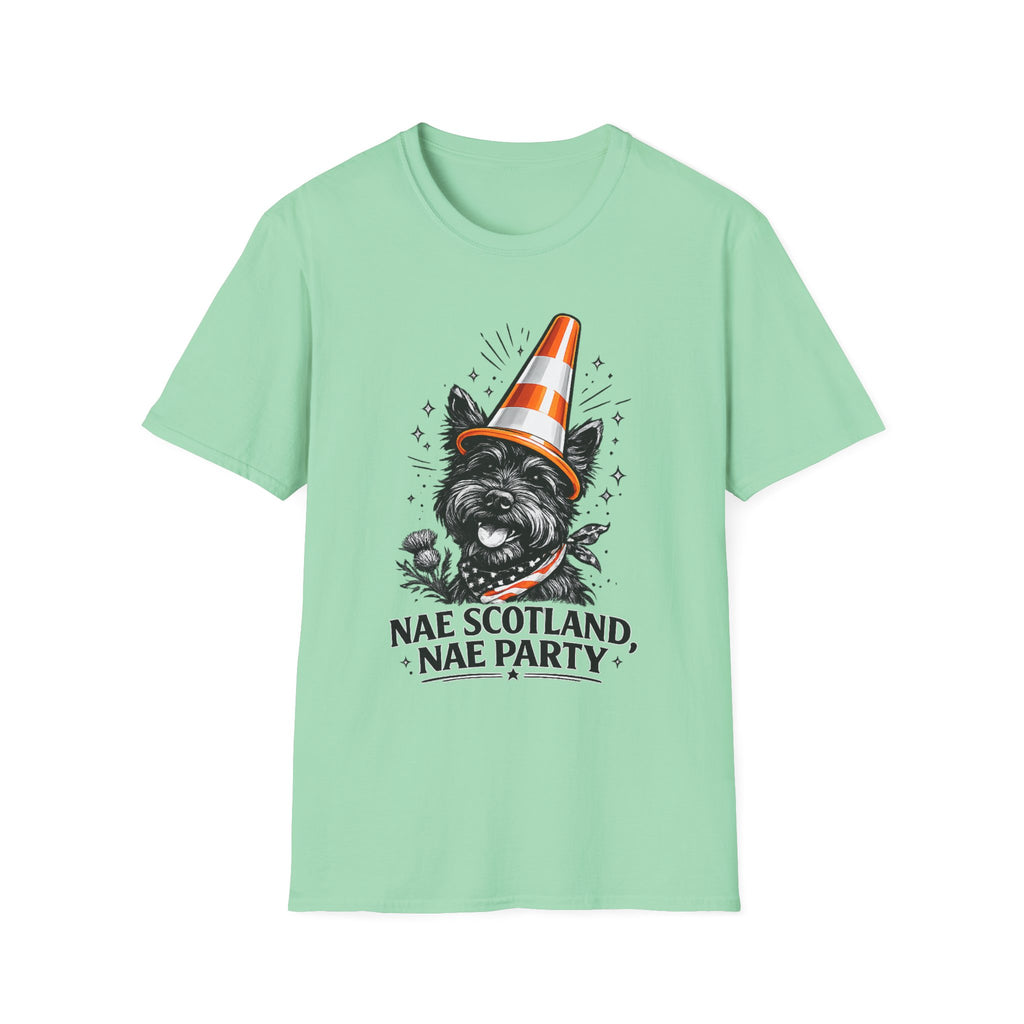 Nae Scotland, Nae Party – Scottish Terrier Cone T-Shirt