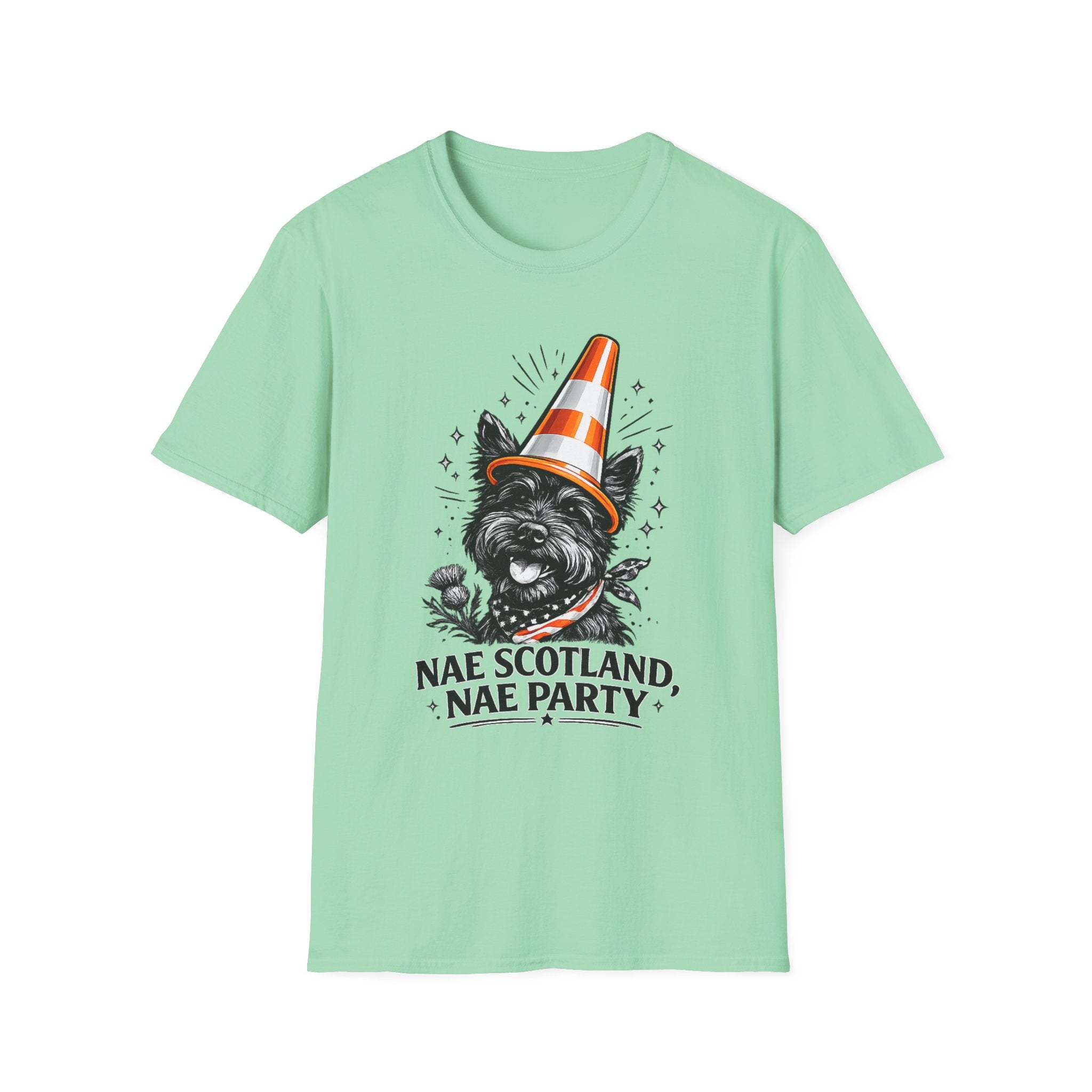 Nae Scotland, Nae Party – Scottish Terrier Cone T-Shirt