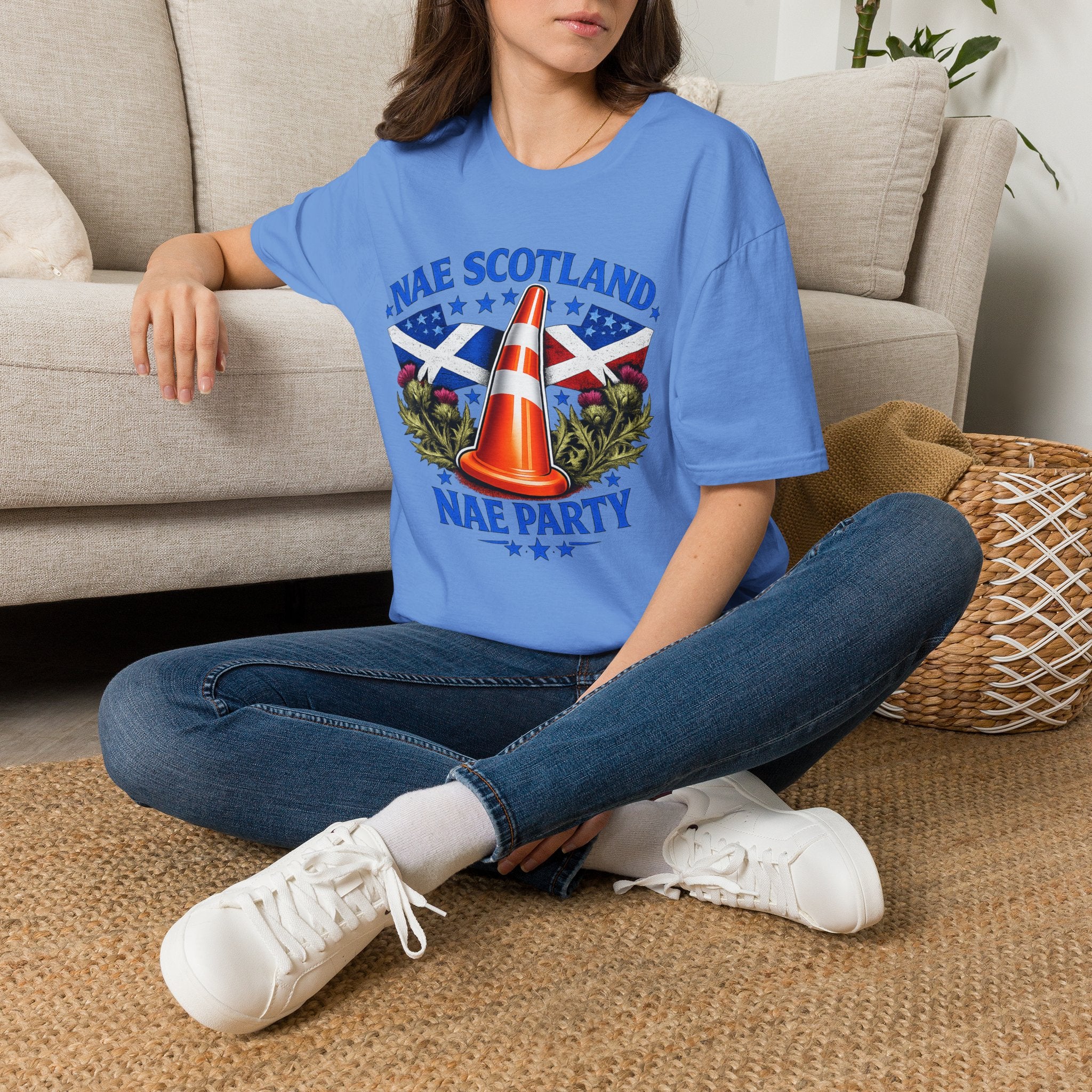 Nae Scotland, Nae Party – Scottish-American Thistle Cone T-Shirt