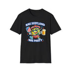 Nae Scotland, Nae Party – Tartan Pickleball Mascot T-Shirt