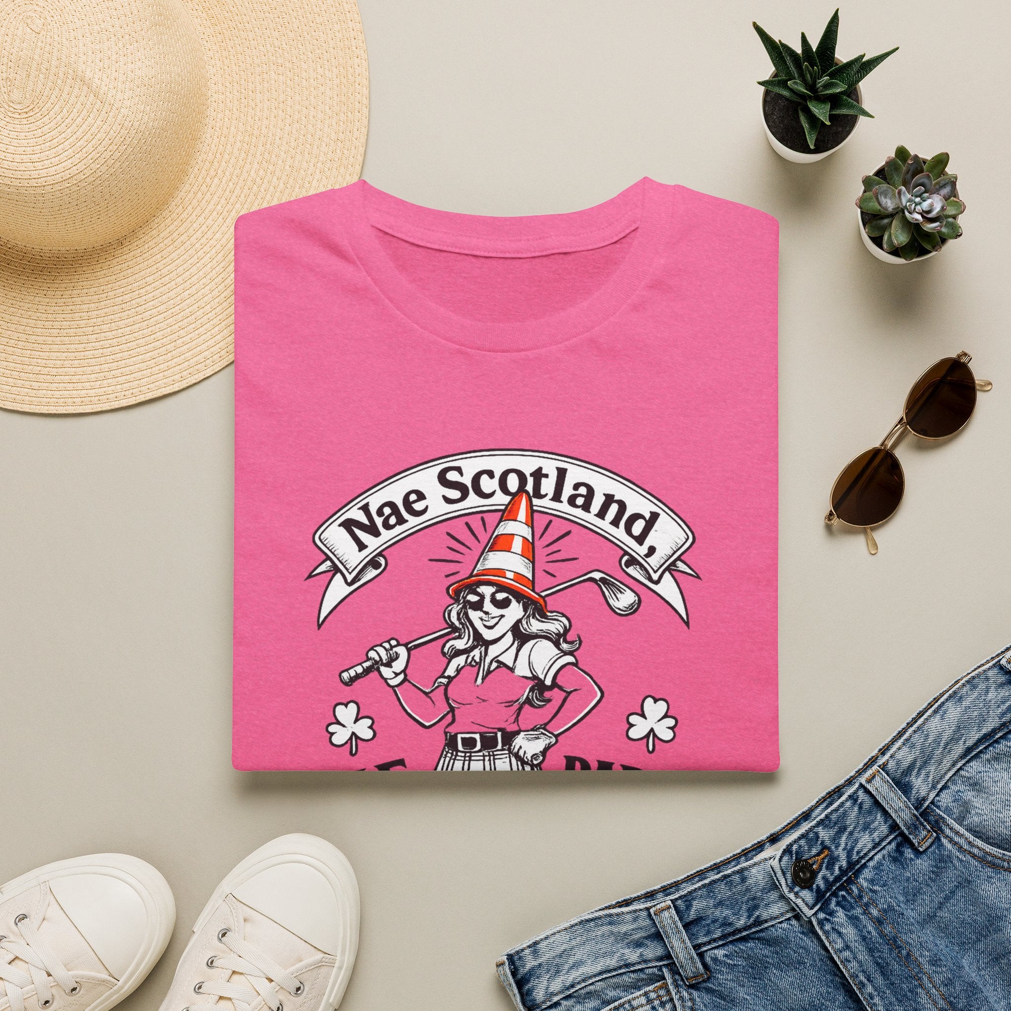 Nae Scotland, Nae Party – Highland Lass Cone Golfer T-Shirt