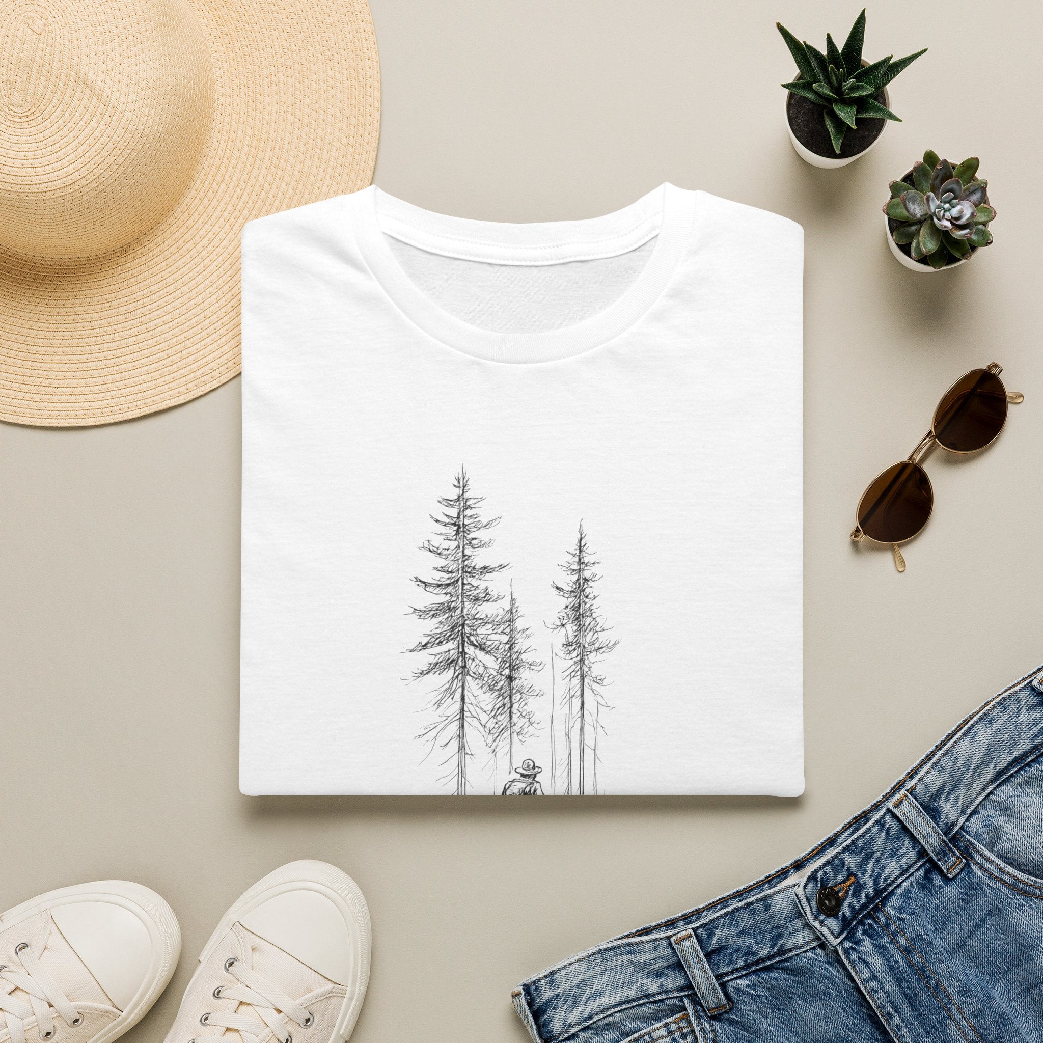 Hiker in Dark Forest T-Shirt