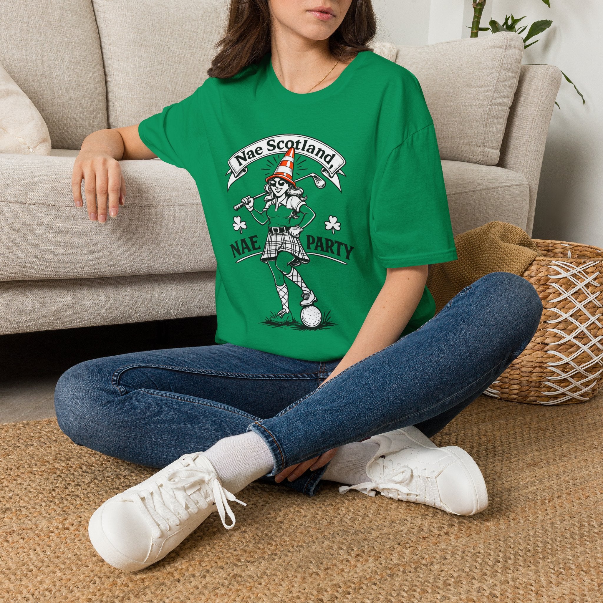 Nae Scotland, Nae Party – Highland Lass Cone Golfer T-Shirt