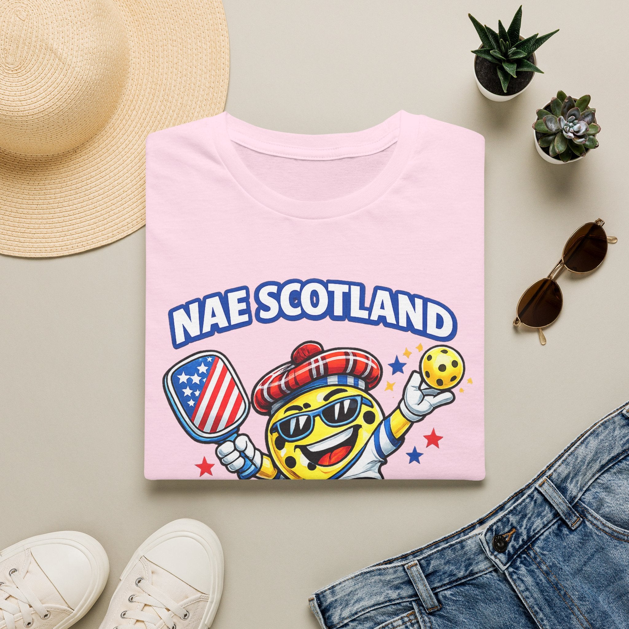 Copy of Nae Scotland, Nae Party – Tartan Pickleball Mascot T-Shirt