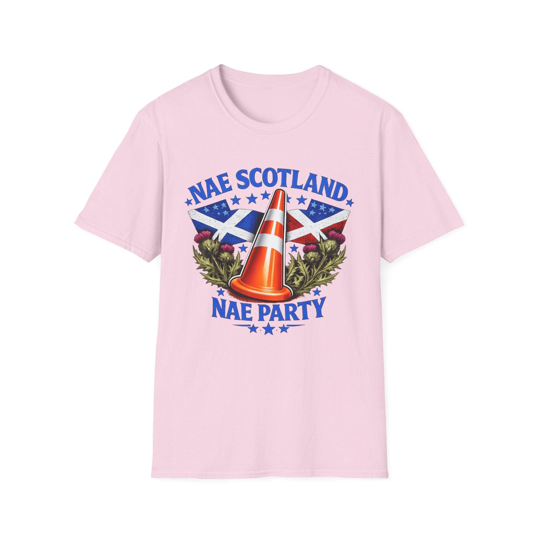 Nae Scotland, Nae Party – Scottish-American Thistle Cone T-Shirt