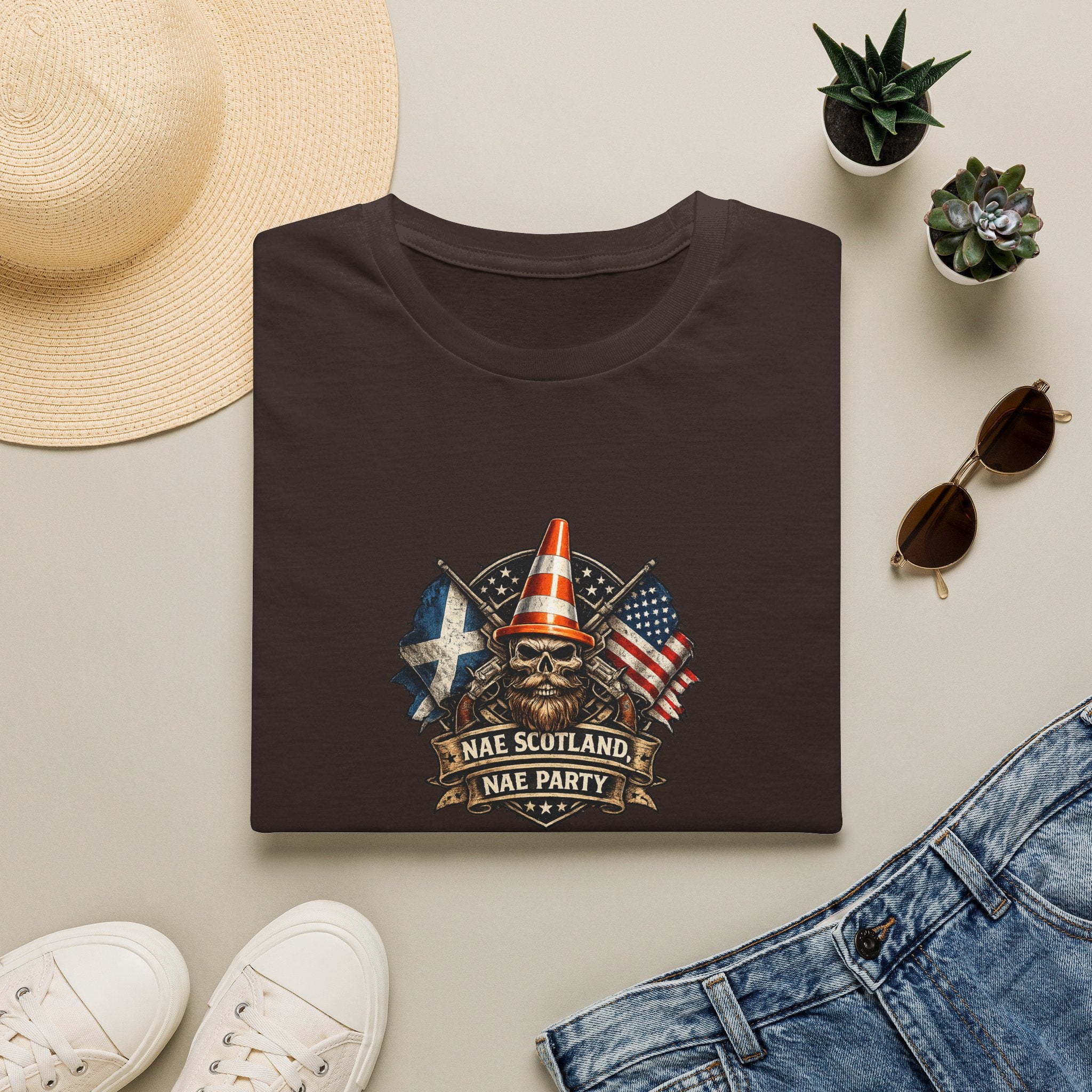 Copy of Nae Scotland, Nae Party – Scottish-American Cone Skull T-Shirt