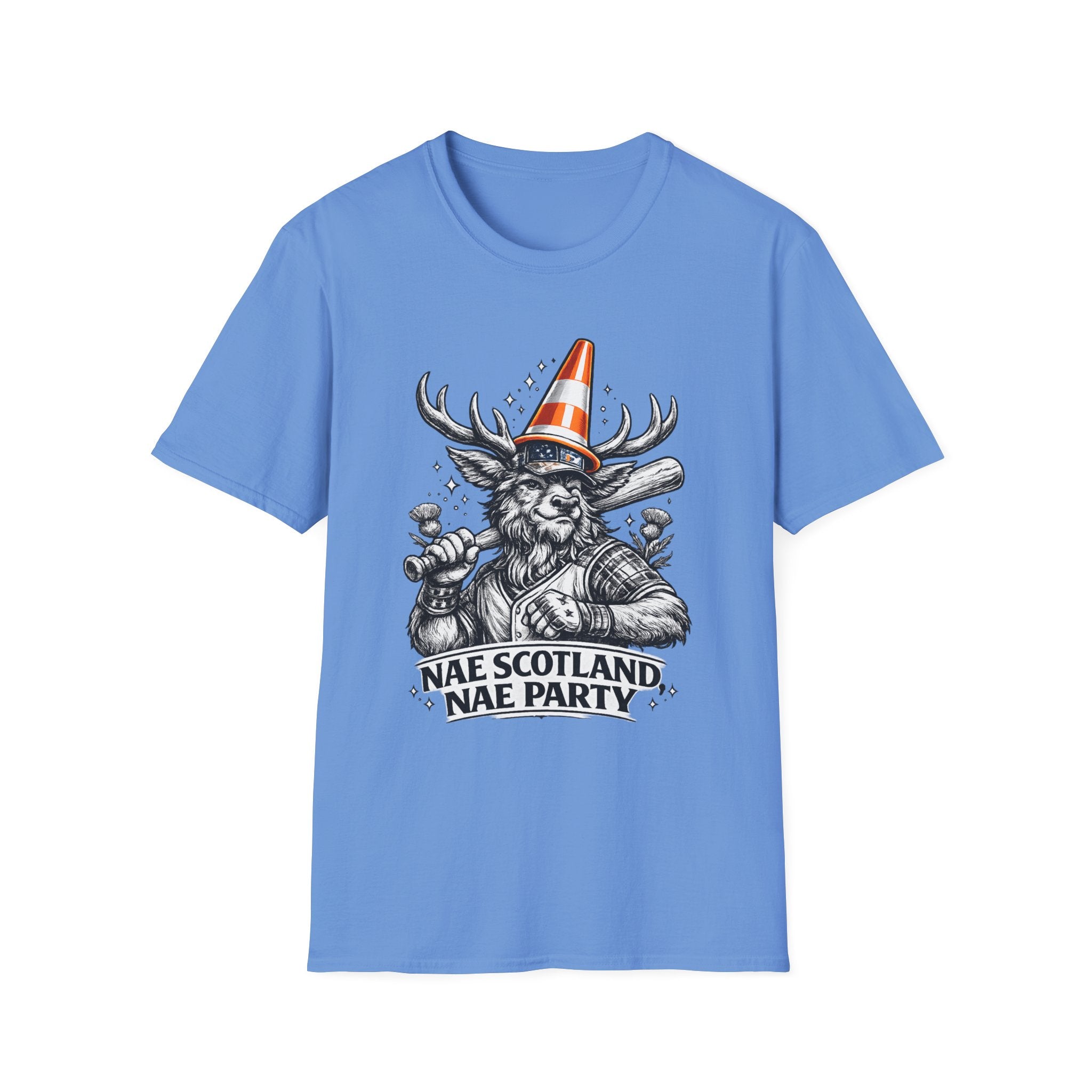 Nae Scotland, Nae Party – Highland Stag Slugger T-Shirt