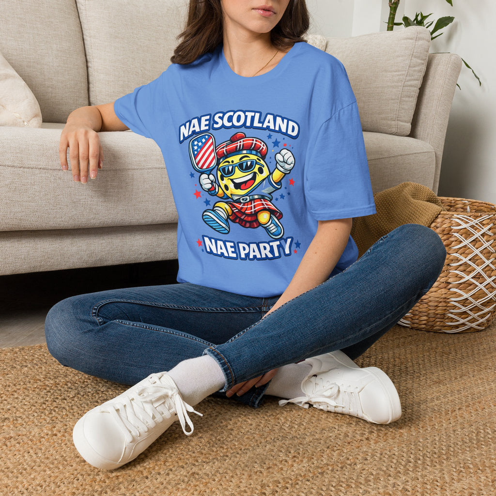 Nae Scotland, Nae Party – Tartan Pickleball Ace T-Shirt