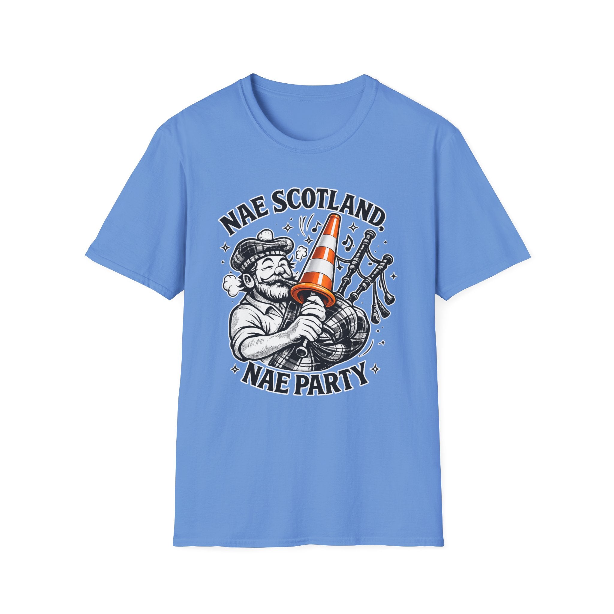 Nae Scotland, Nae Party – Scottish Bagpiper Cone T-Shirt