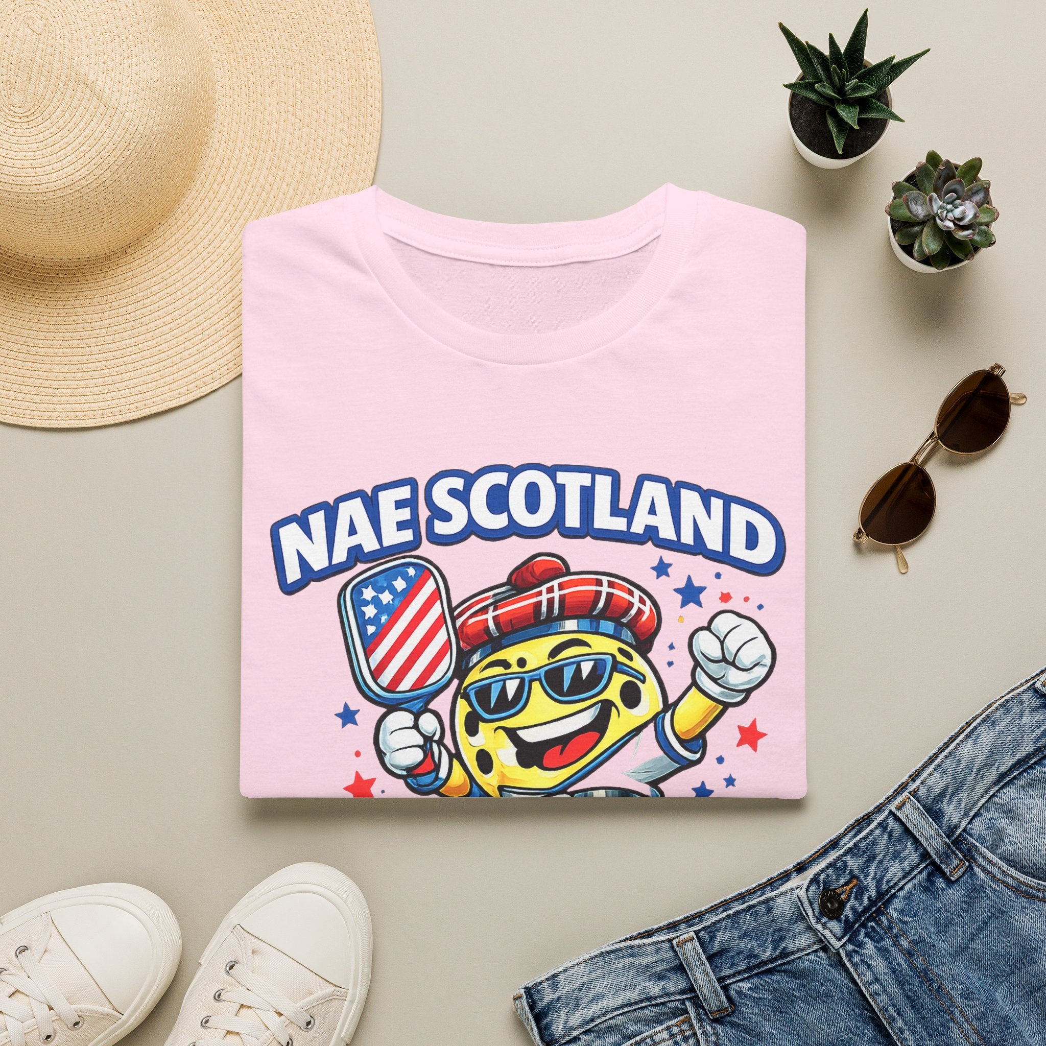 Nae Scotland, Nae Party – Tartan Pickleball Ace T-Shirt
