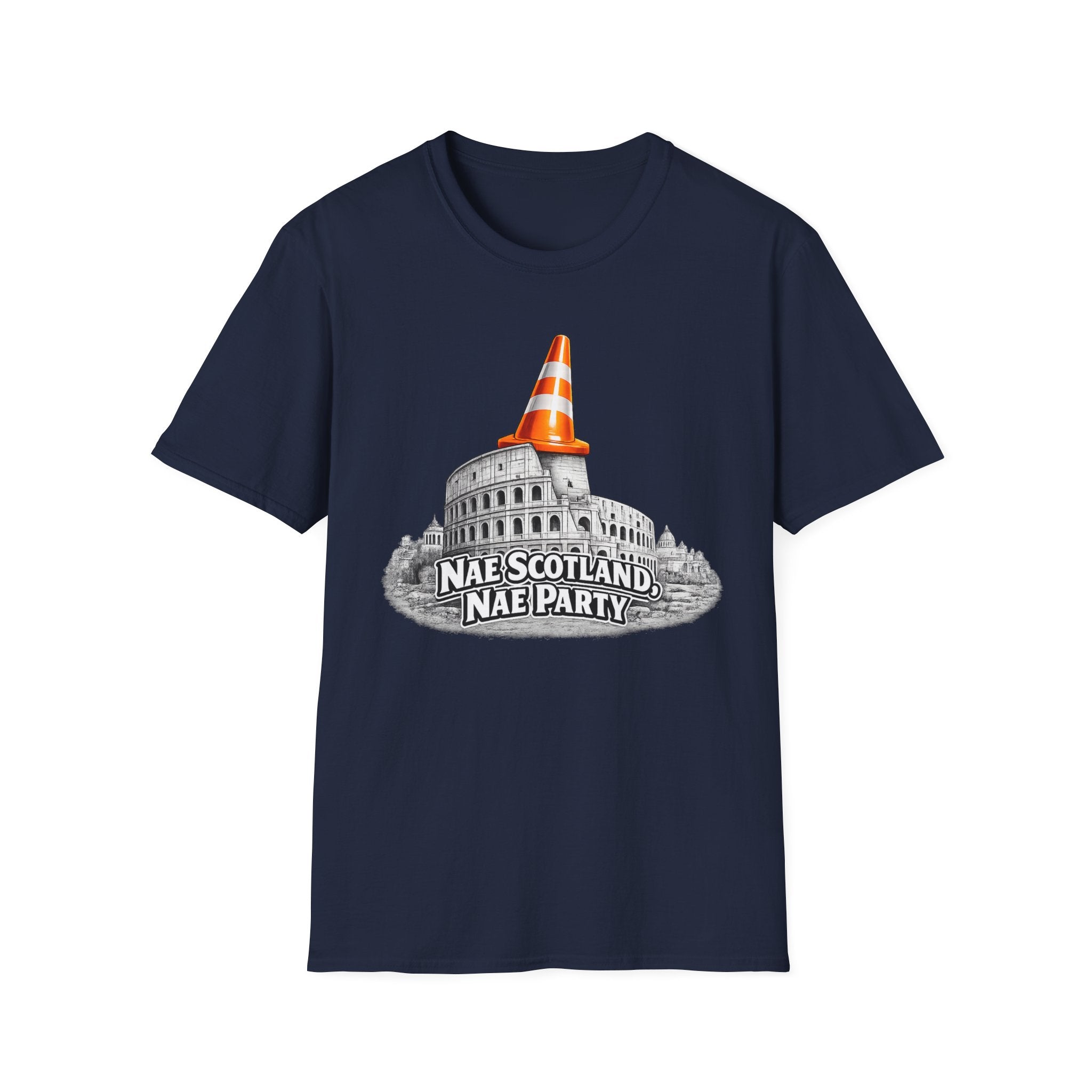 Nae Scotland, Nae Party – Roman Colosseum Cone T-Shirt