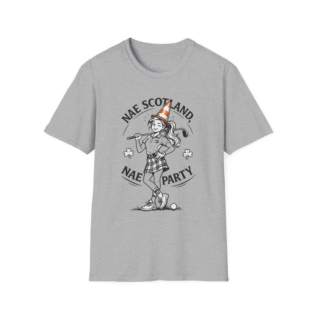 Copy of Nae Scotland, Nae Party – Highland Lass Cone Golfer T-Shirt