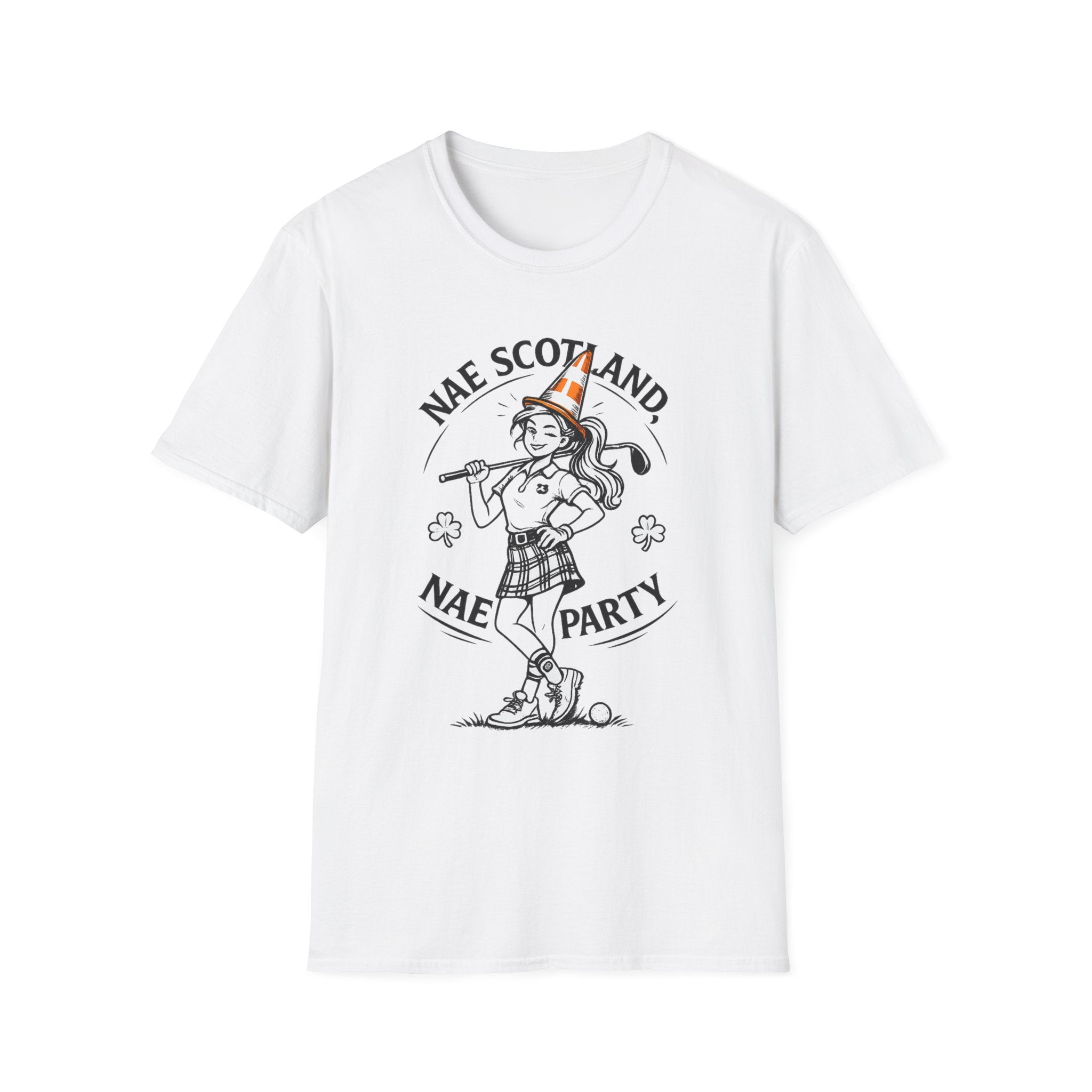 Copy of Nae Scotland, Nae Party – Highland Lass Cone Golfer T-Shirt