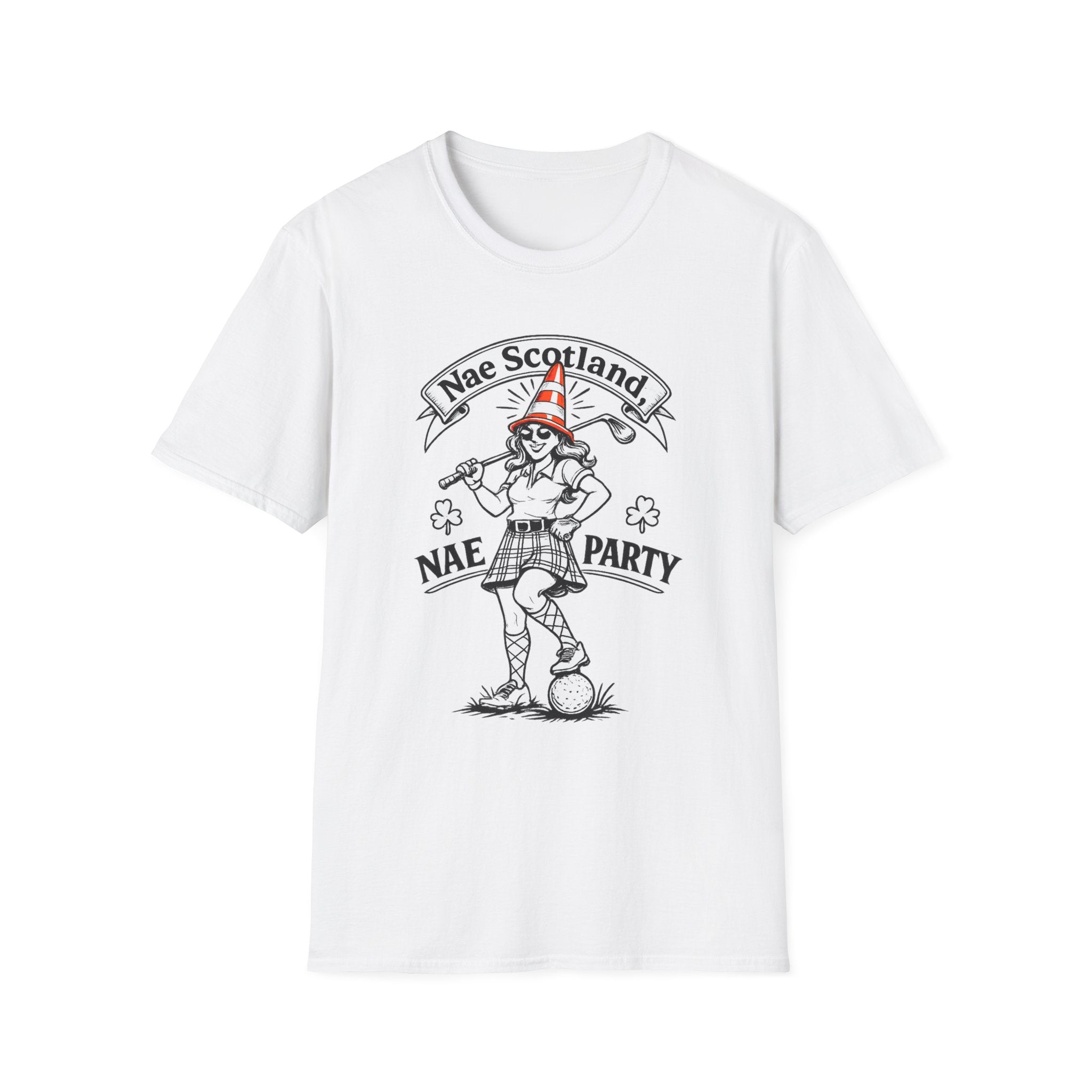 Nae Scotland, Nae Party – Highland Lass Cone Golfer T-Shirt
