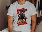 White t-shirt with a Rottweiler illustration and the text "Zero Fear. Maximum Drool."