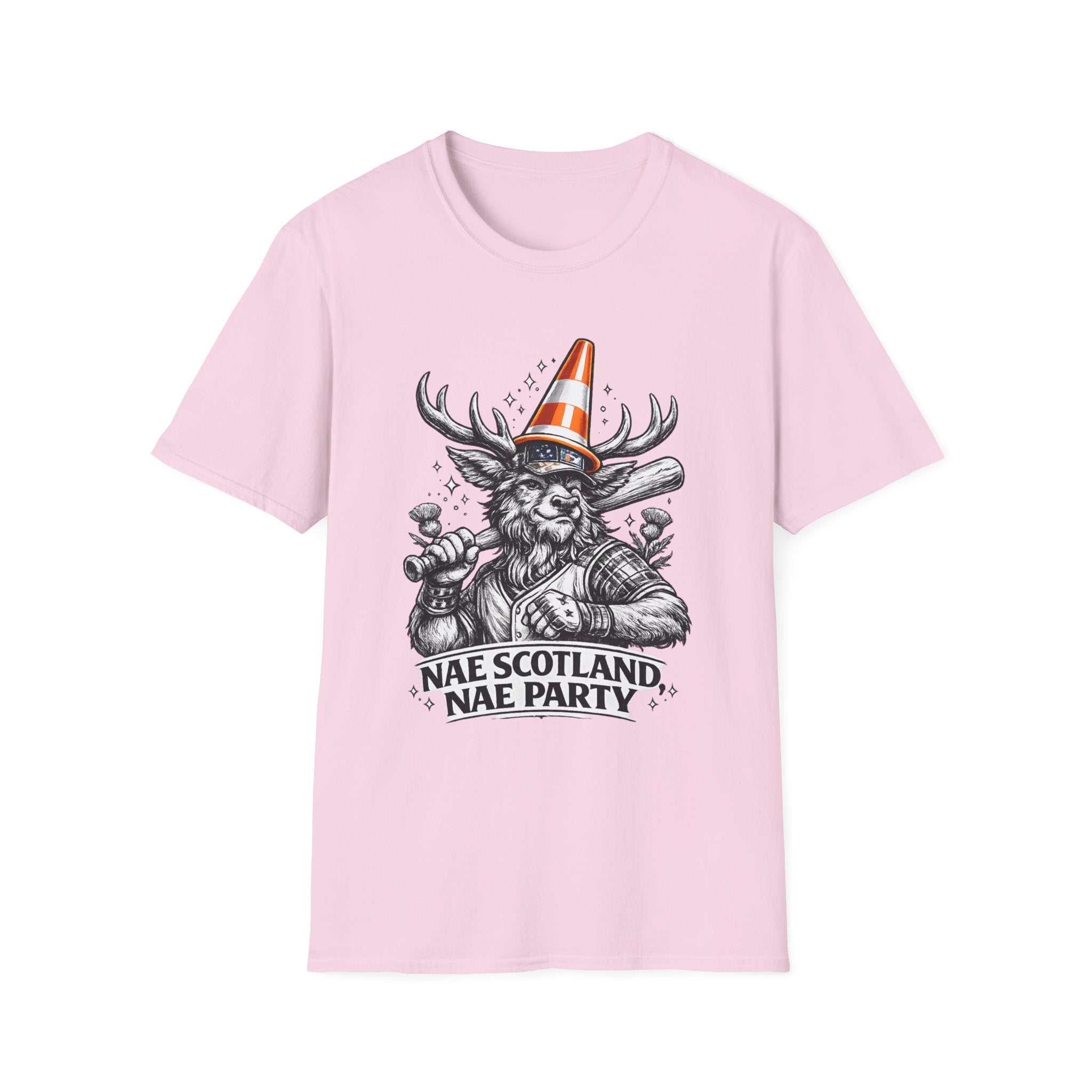 Nae Scotland, Nae Party – Highland Stag Slugger T-Shirt