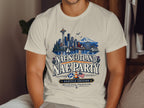 T-shirt with "Nae Scotland Nae Party Seattle Edition" text and Seattle skyline illustration.