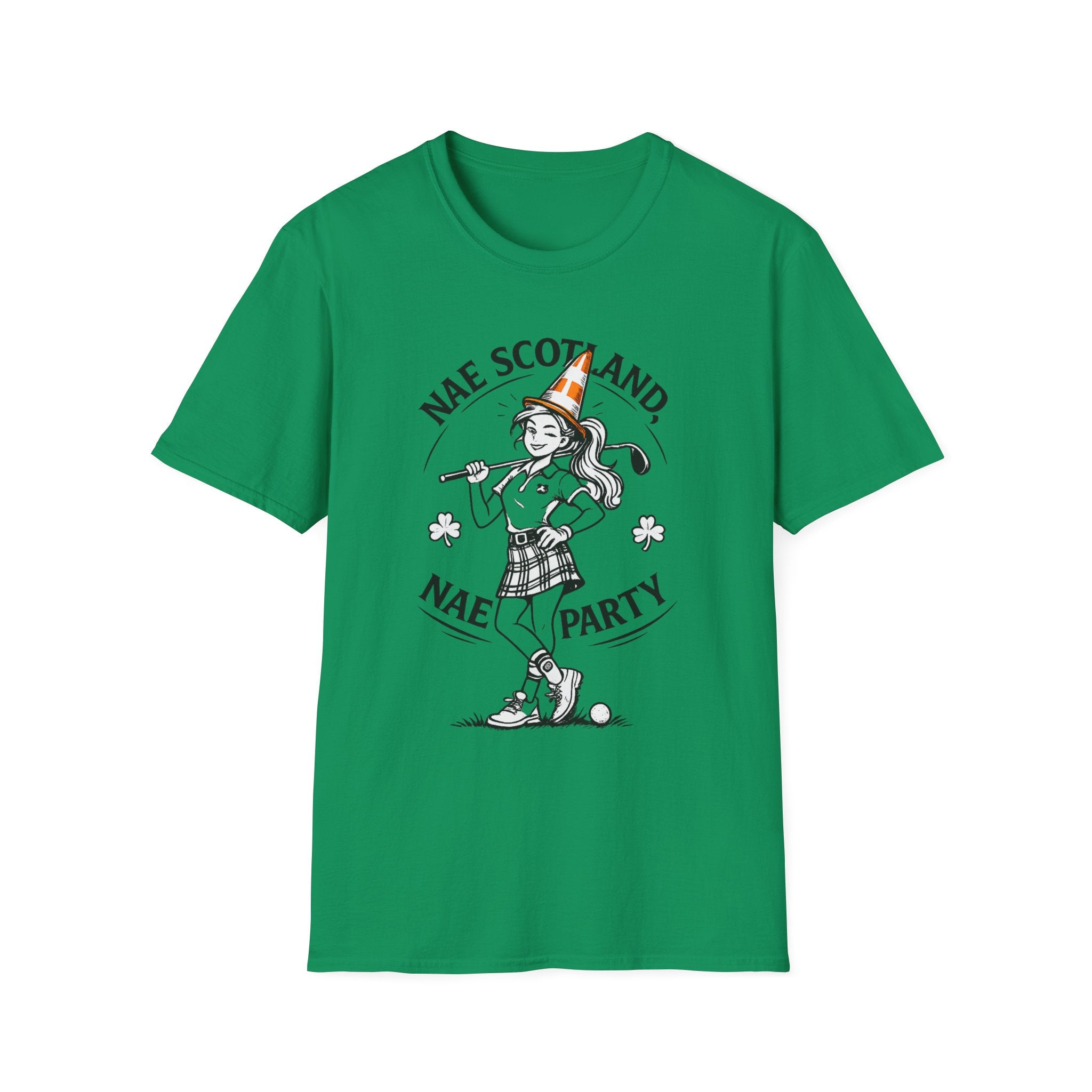 Copy of Nae Scotland, Nae Party – Highland Lass Cone Golfer T-Shirt