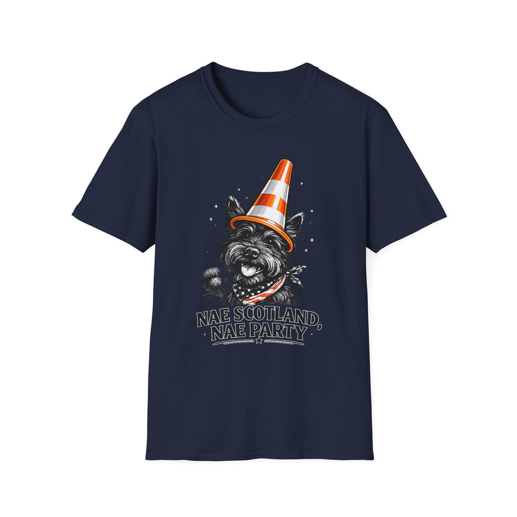 Nae Scotland, Nae Party – Scottish Terrier Cone T-Shirt