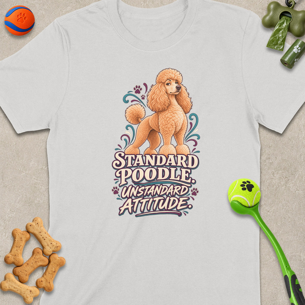 Standard Poodle Unstandard Attitude graphic with dog toys and treats.