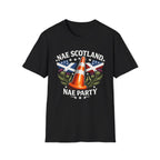 Nae Scotland, Nae Party – Scottish-American Thistle Cone T-Shirt