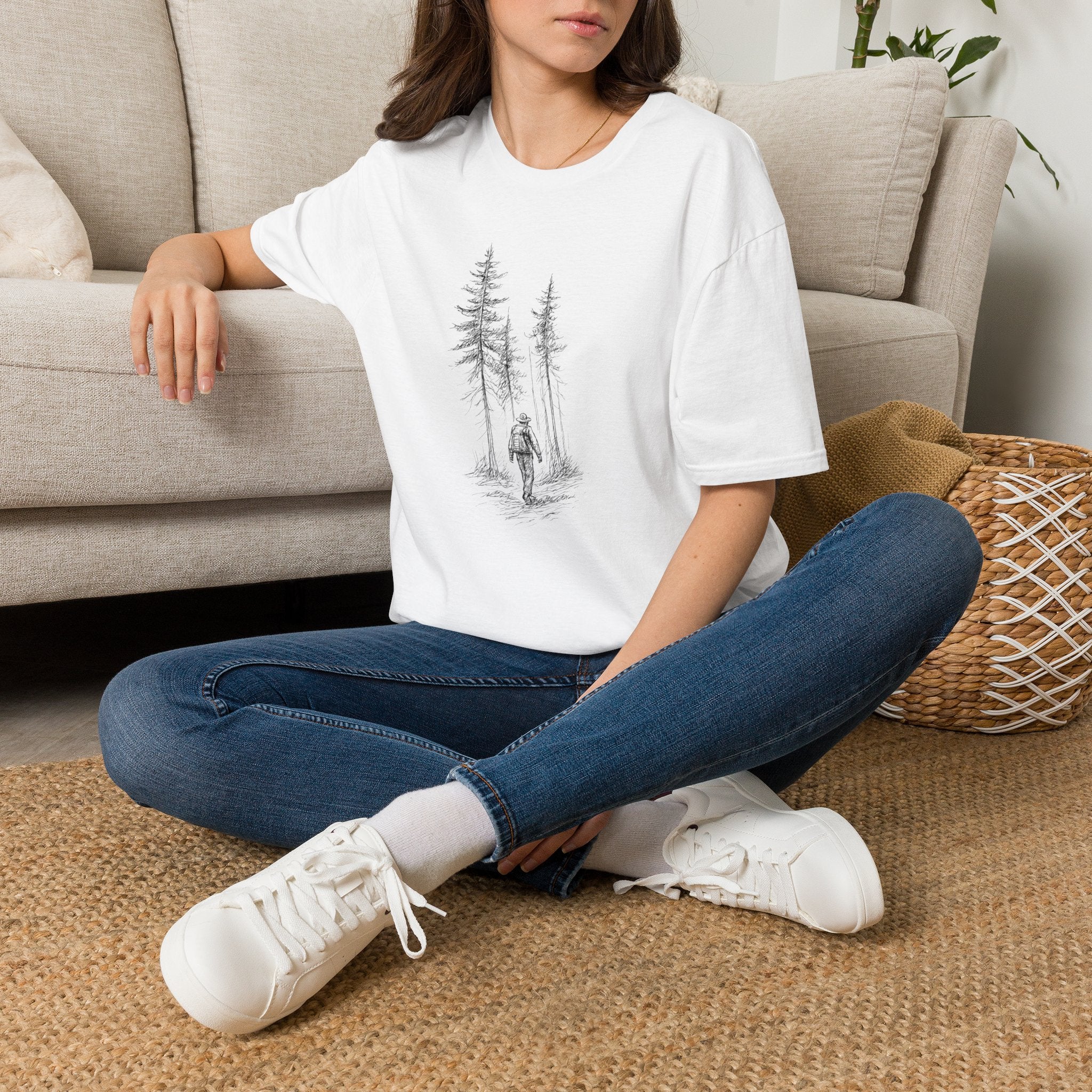 Hiker in Dark Forest T-Shirt