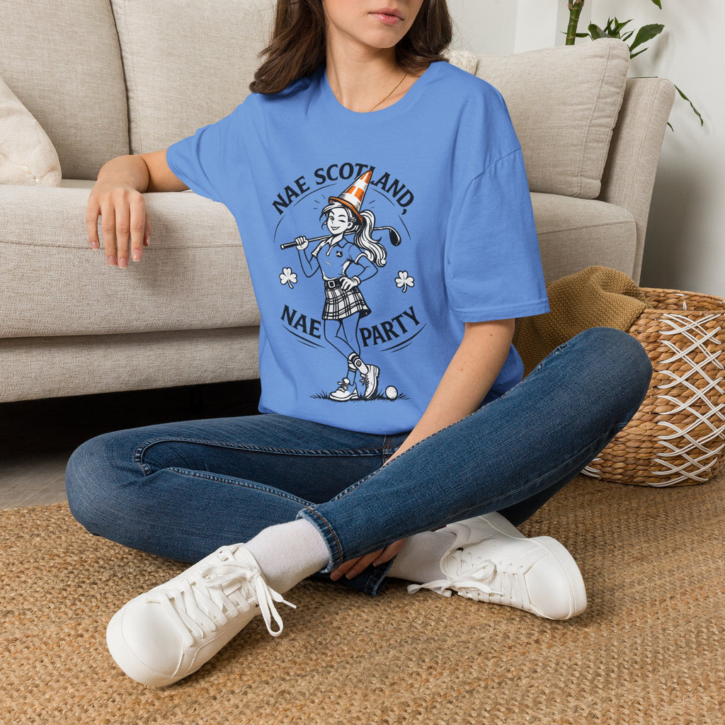 Copy of Nae Scotland, Nae Party – Highland Lass Cone Golfer T-Shirt