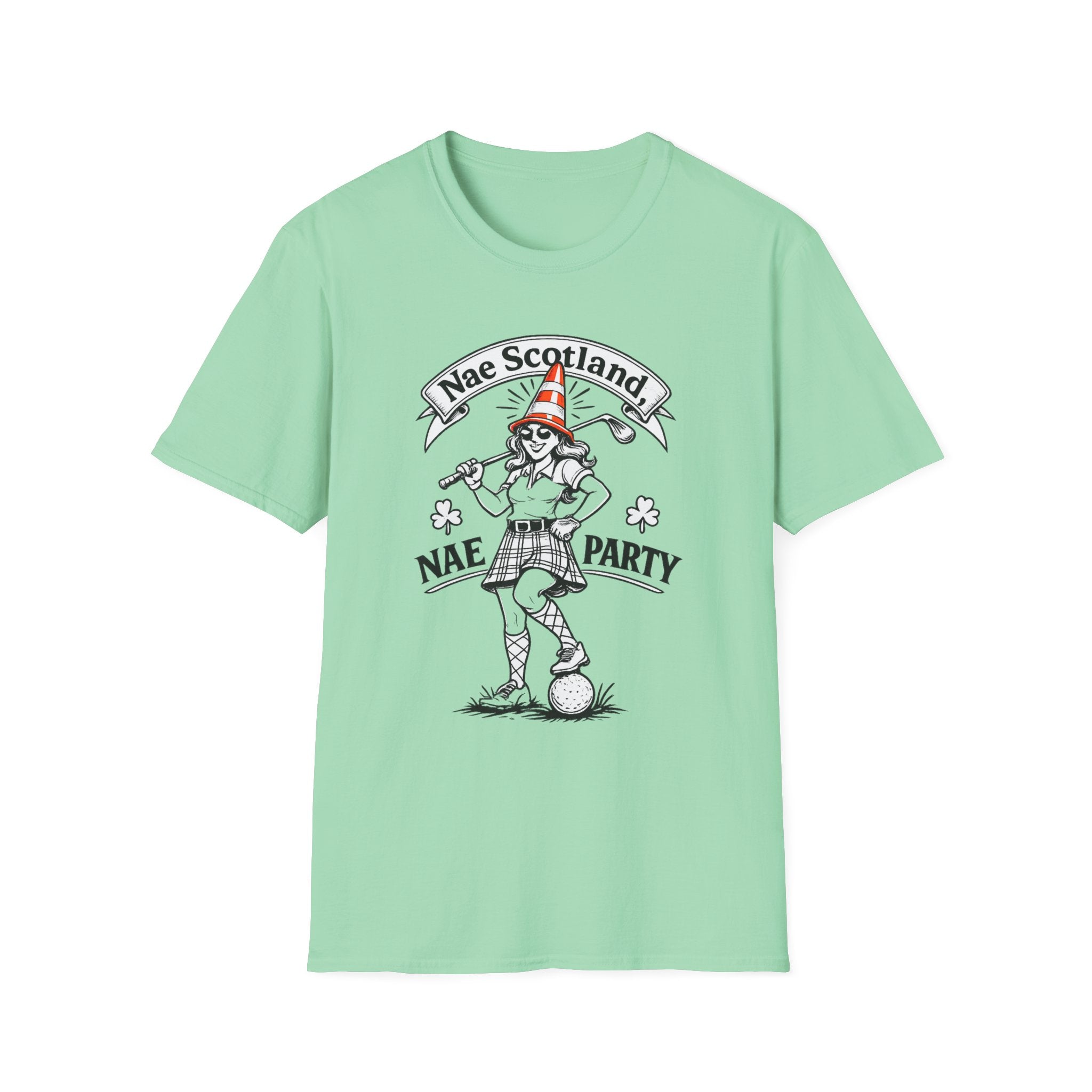 Nae Scotland, Nae Party – Highland Lass Cone Golfer T-Shirt