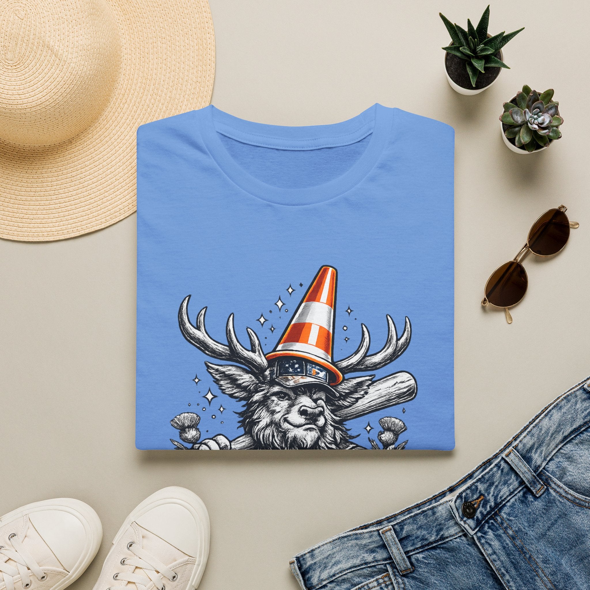 Nae Scotland, Nae Party – Highland Stag Slugger T-Shirt