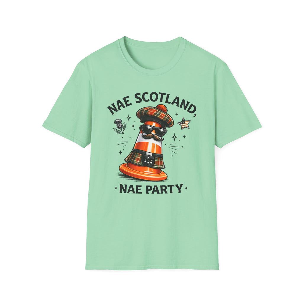 Nae Scotland, Nae Party – Highland Cone Scotsman T-Shirt