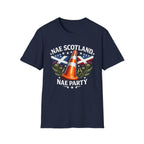 Nae Scotland, Nae Party – Scottish-American Thistle Cone T-Shirt