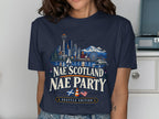 Seattle skyline with Mount Rainier and text "Nae Scotland Nae Party Seattle Edition".