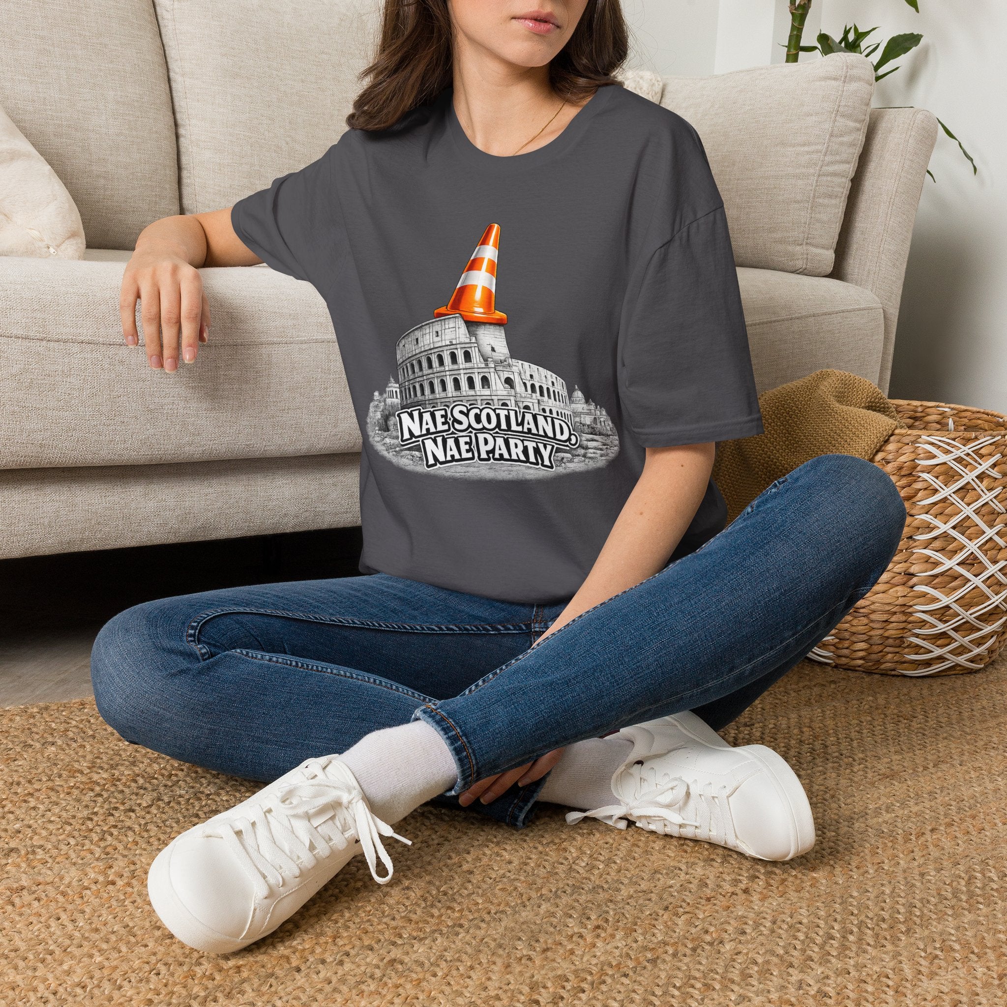 Nae Scotland, Nae Party – Roman Colosseum Cone T-Shirt