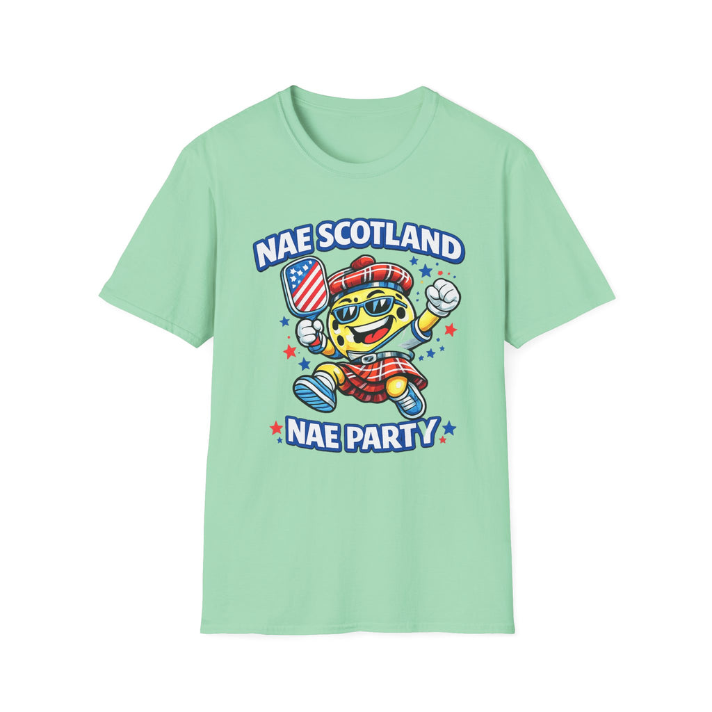 Nae Scotland, Nae Party – Tartan Pickleball Ace T-Shirt