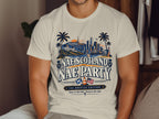 T-shirt with Los Angeles skyline, Hollywood sign, and "Nae Scotland Nae Party" text.