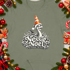 Nessie Noel with a festive hat and saying "Nae Scotland, Nae Party".