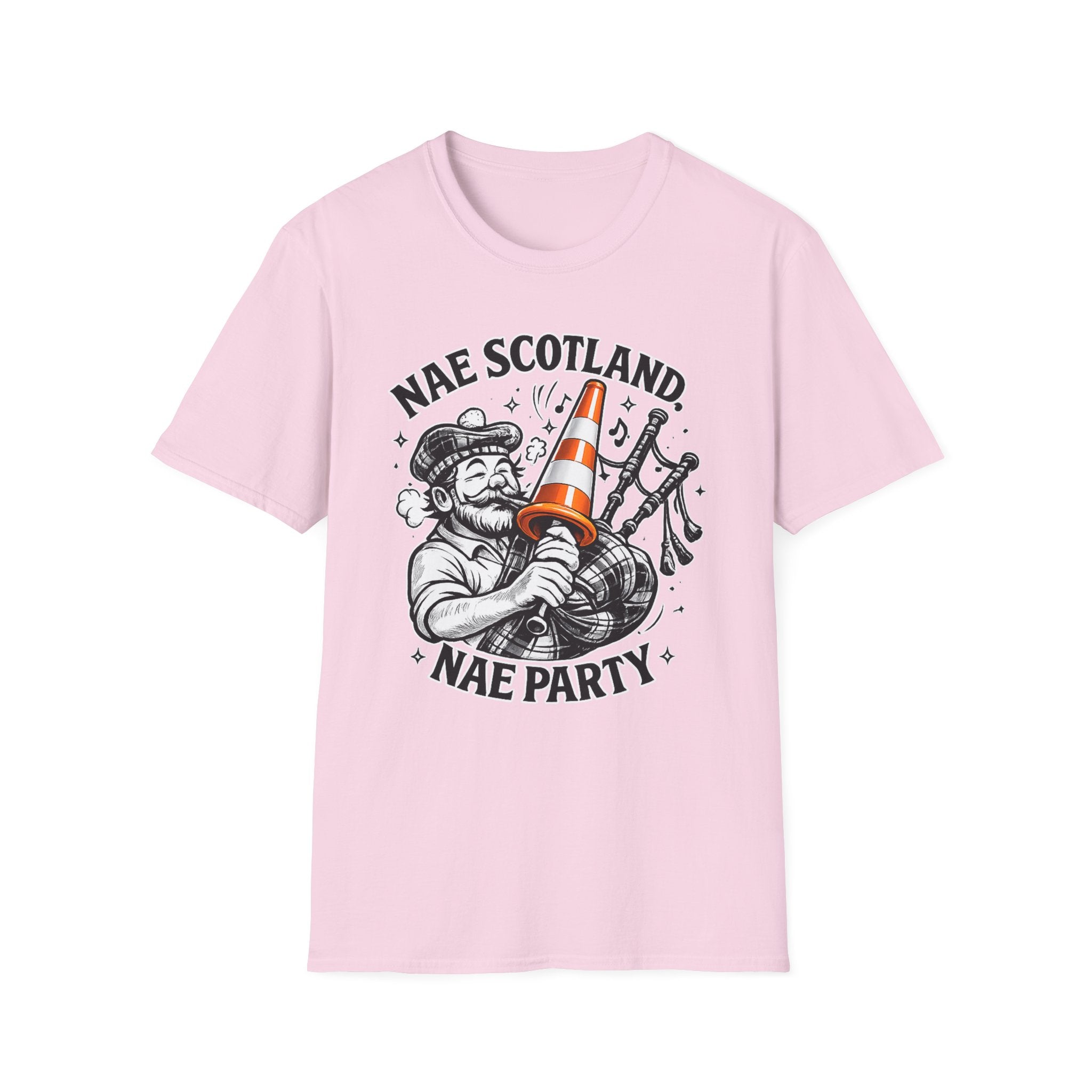Nae Scotland, Nae Party – Scottish Bagpiper Cone T-Shirt