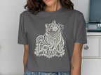 Grey t-shirt with white cat graphic and "Loyal Friend" text.