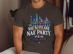 Dallas skyline with "Nae Scotland Nae Party" and "Dallas Edition" text.