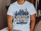 White t-shirt with Philadelphia skyline and text "Nae Scotland Nae Party".