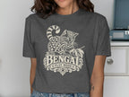 Bengal cat playing with a feather, text reads "Bengal Play Mode."