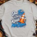 T-shirt with "One Fur The Road? Nae Chance" text and traffic cone.
