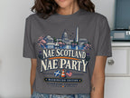 Washington D.C. landmarks and cherry blossoms with text "Nae Scotland Nae Party".
