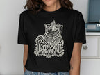 Black t-shirt with white graphic of a cat and text "LOYAL FRIEND".