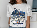 Seattle skyline with Mount Rainier and text "Nae Scotland Nae Party"