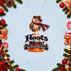 T-shirt with owl on orange cone, text "Hoots Mon! Nae Scotland, Nae Party."